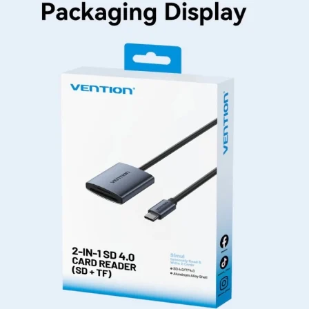 Vention Lector de Tarjetas 2 en 1 USB-C 3.0 SD/TF Gris